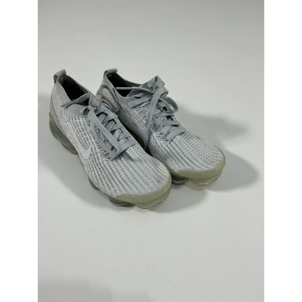 Nike Air VaporMax Flyknit 3 Pure Platinum Gray Running Shoes Women's Size 5.5
